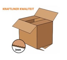 Kartonnen doos 305x220x250 mm, bruin, enkelgolf 3 mm, Fefco 0201, A4
