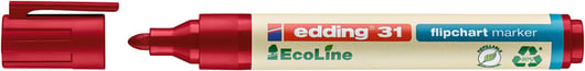 Viltstift edding 31 Ecoline voor flipover rond 1.5-3mm rood