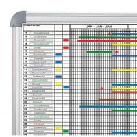 Planbord jaarplanner, weergave 2x6 maanden breedte 1 (Breedte: 1200 mm; Gewicht: 8.46 kg; Hoogte: 900 mm)