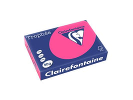 Clairefontaine Trophee kopieerpapier A4 210x297 80 g/m². Kleur: Fluor roze. Artikelcode: 2973 (Doos à 5 Pak à 500 Vel)
