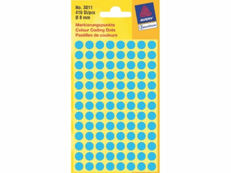 ETIKET AVERY ZWECK 3011 8MM BLAUW 416ST artikel afbeelding