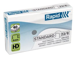 Rapid Standaard Nietjes Nr. 23, 23/8, Verzinkt staal (doos 1000 stuks)