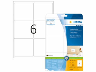 Herma Premium permanent papieretiket, 99,1 x 139 mm, ronde hoek, wit (pak 150 stuks) artikel afbeelding