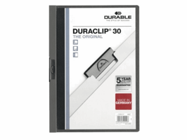 Klemmap Durable Duraclip A4 3mm 30 vellen antraciet/grijs
