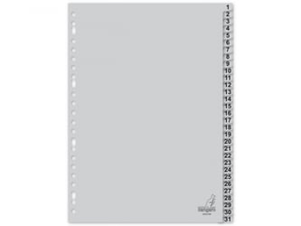 Tabblad A4 23R PP 1-31 grijs/set31