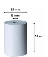Pinrollen 57x35x12, 14 meter, thermorollen wit