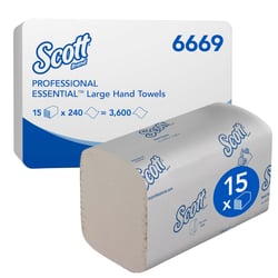 Handdoek KC Scott Essential i-vouw 1-laags 20x32cm wit 15x240st 6669