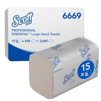 Handdoek KC Scott Essential i-vouw 1-laags 20x32cm wit 15x240st 6669