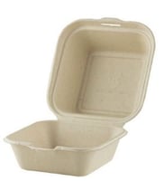 Suikerriet hamburgerbox 120x120x68mm bruin