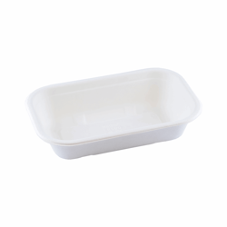 Suikerriet bakje rechthoek 500ml 205x130x45mm, kleur wit artikel afbeelding