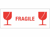 Gevarenetiket A1, 60X150mm wit opdruk rood. Bedrukking Fragile artikel afbeelding