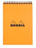 Schrijfblok Rhodia A5 lijn 80 vel 80gr spiraal oranje