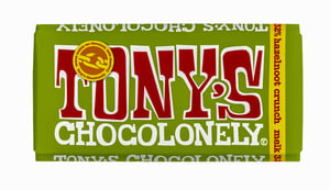 Tony's Chocolonely Melk hazelnoot crunch 180gr