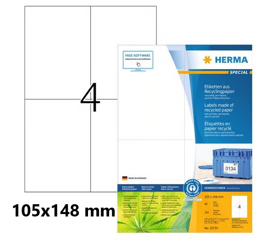 Zelfklevende verzendlabels op vel