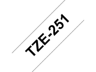 Brother TZe-251 Tape, 24 mm x 8 m, Zwart op Wit artikel afbeelding