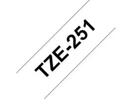 Brother TZe-251 Tape, 24 mm x 8 m, Zwart op Wit
