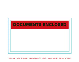 JIPSNEL Doculop© DL (Din Long) Documents Enclosed- Paklijst enveloppen