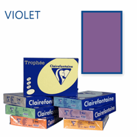 Clairefontaine Trophee kopieerpapier A4 210x297 120 g/m². Kleur: Violet paars. Artikelcode: 1220 (Doos à 5 Pak à 250 Vel)