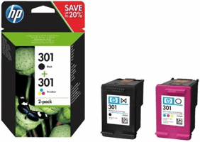 Inktcartridge HP N9J72AE 301 zwart + kleur