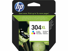 HP 304XL originele inktcartridge met hoge opbrengst, drie kleuren, één cartridge, N9K07AE#UUS