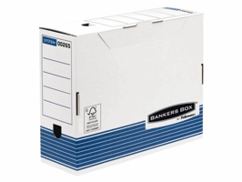 Archiefdoos Bankers Box System A4 100mm wit blauw