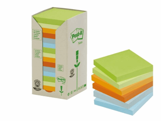 MEMOBLOK 3M POST-IT 654 76X76MM RECYCLE NATUUR artikel afbeelding