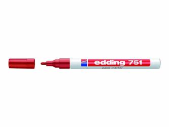 Edding Lakmarker 751 1 - 2 mm, rood (pak 10 stuks) artikel afbeelding