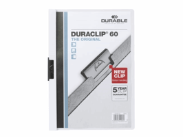 Klemmap Durable Duraclip A4 6mm 60 vellen wit