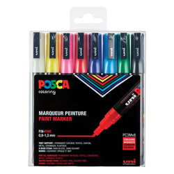 Lakmarker Uni Posca 0,9-1,3mm ass/pk8