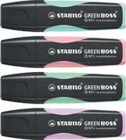 Markeerstift STABILO Green Boss etui à 4 kleuren