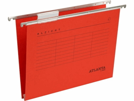 ATLANTA Hangmap Alzicht Verticaal, A4 30 mm bodem, rood (pak 25 stuks)
