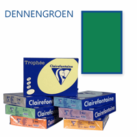 Clairefontaine Trophee kopieerpapier A4 210x297 160 g/m². Kleur: Dennengroen. Artikelcode: 1019 (Doos à 4 Pak à 250 Vel)