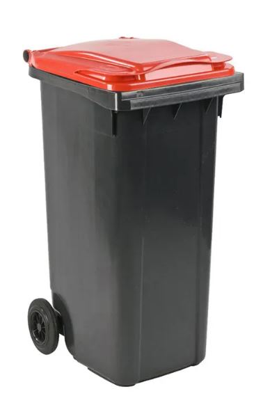 Afvalcontainer met rode deksel