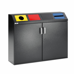 Verzamelstation voor kringloopmateriaal, inhoud 4x50 l, zilverkleurig