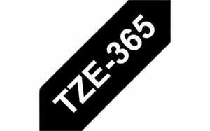 Labeltape Brother P-touch TZe-365 standaard 36mm wit op zwart
