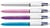 Balpen Bic 4kleuren shine medium zilver/paars/roze/blauw