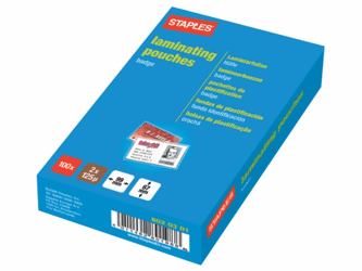 Staples Lamineerhoes Badge, 67 x 99 mm, 2 x 125 micron, glanzend (pak 100 stuks) artikel afbeelding