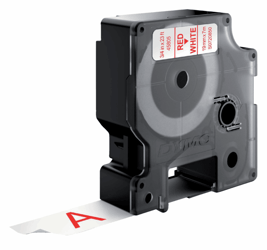 LABELTAPE DYMO 45805 19MMX7M D1 WIT/ROOD artikel afbeelding