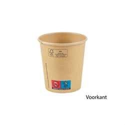 FSC kraft/PLA beker, 4oz, 120ml inhoud, 80mm Ø