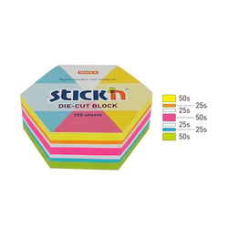 Notitieblok Stick'n hexagon 61x70mm neon