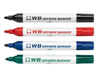 WB Whiteboardmarker 2 mm Assorti (pak 4 stuks)