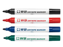 WB Whiteboardmarker 2 mm Assorti (pak 4 stuks)
