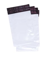 Verzendzakken met retourstrip wit/zwart 70my glossy - 1000 stuks