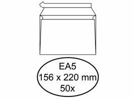 Envelop Hermes bank EA5 156x220mm zelfklevend wit pak à 50 stuks