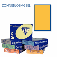 Clairefontaine Trophee kopieerpapier A4 210x297 80 g/m². Kleur: Zonnebloemgeel. Artikelcode: 1978 (Doos à 5 Pak à 500 Vel)
