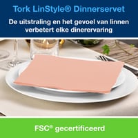 Servetten Tork 478881 LinStyle Dinner 39x39cm koraal 50st
