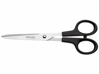 BUREAUSCHAAR WESTCOTT 180MM RVS MET KUNSTSTOF GRIP  artikel afbeelding