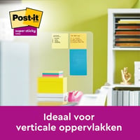 Memoblok 3M Post-it 5845 Super Sticky 127x203mm lijn assorti kleur