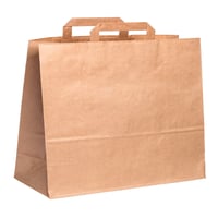 papieren draagtassen eco-bruin groot 32×16×26 cm verpakt per 300 Stuks model blanco bruin