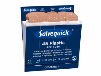 Salvequick Pleisters Plastic pleister, 6 x 45 stuks (doos 6 x 45 stuks) artikel afbeelding